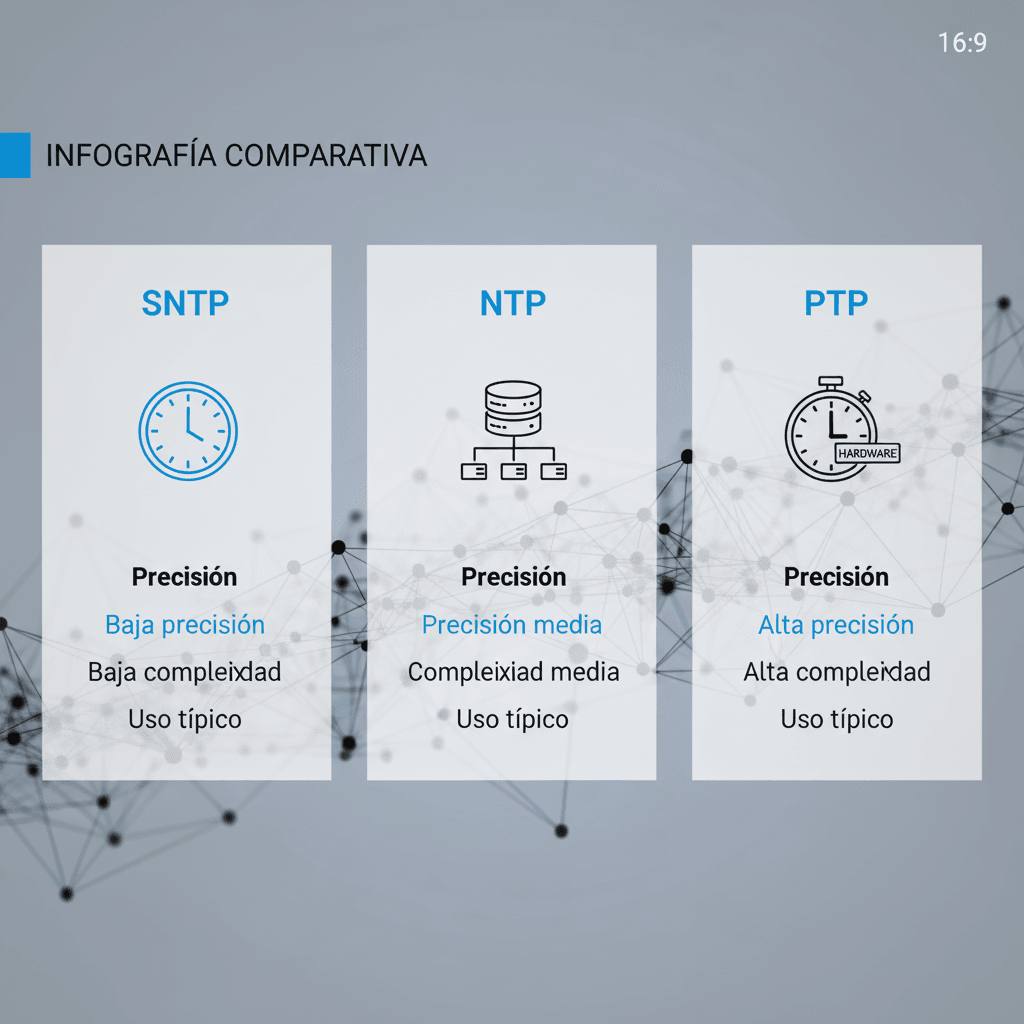 NTP, SNTP y PTP: ¿qué sincronización de tiempo necesito? Cover
